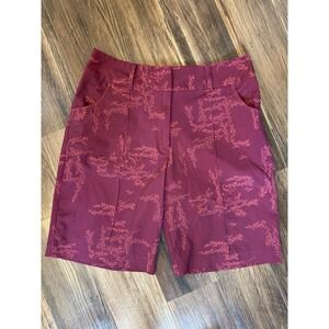 Nike‎ Golf Women's Size 8 Maroon  Printed Bermuda Shorts New Nwt